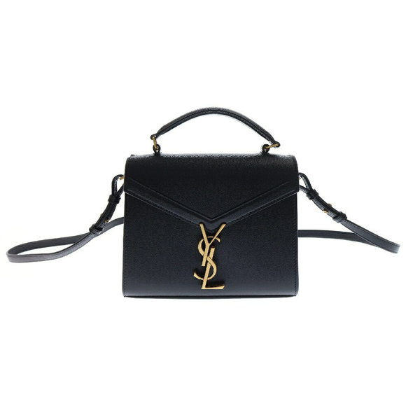 SAINT LAURENT PARIS Cassandra Top Handle Shoulder Bag Black Leather - Picture 1 of 5